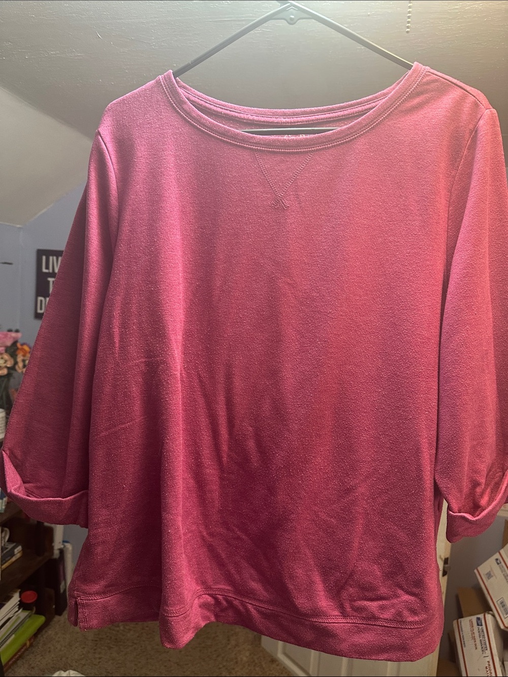 croft & barrow Rose Pink Crewneck Sweatshirt